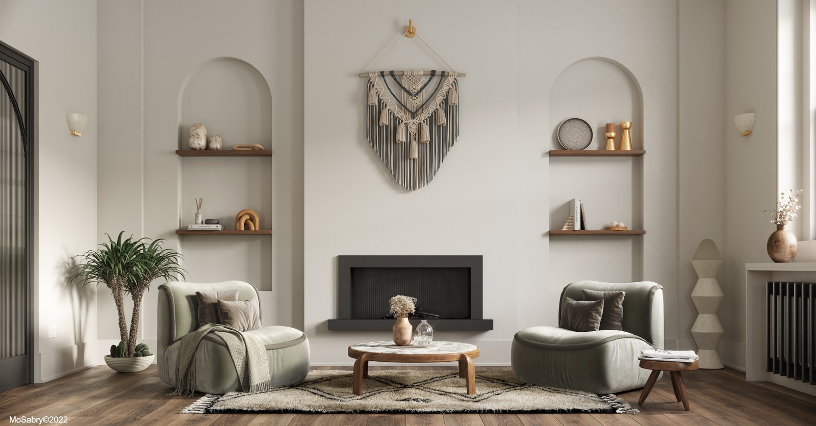 Green Apartment, interior visualization
